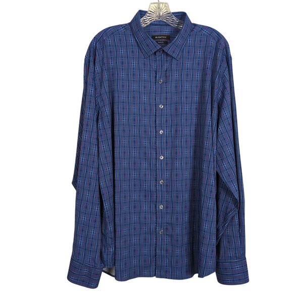 Bugatchi Men's Button‎ Front Shirt Size XL Stretch Classic fit Blue Long Sleeve - Picture 1 of 16